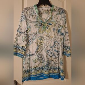 Chico's paisley print loose fitting tunic top